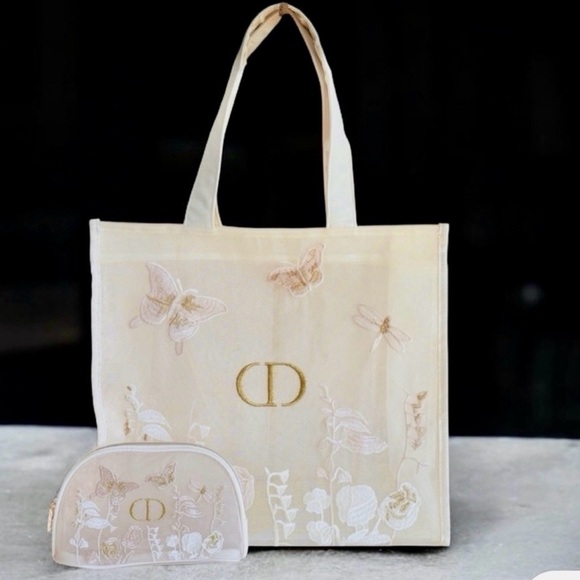 Dior Beauty Butterflies Mesh Tote Bag & Pouch - Picture 7 of 7